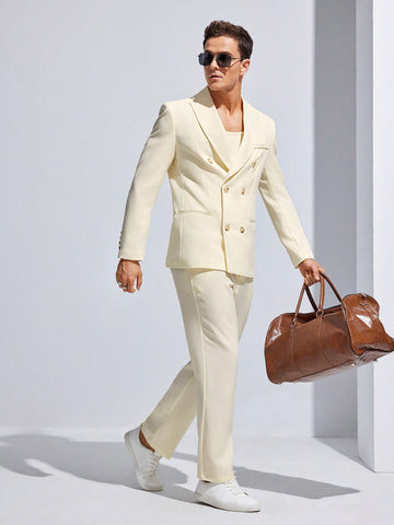 Men's Woven Suit Jacket And Trousers Set