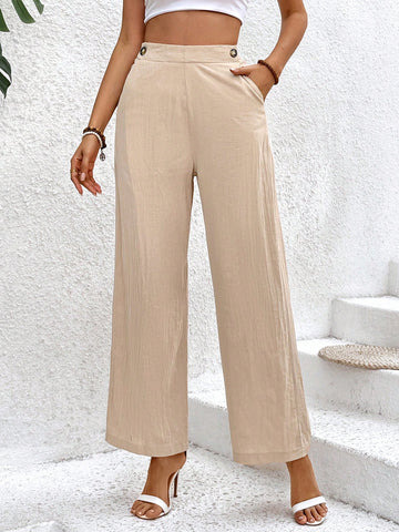 Women's Solid Color Casual Straight Leg Pants