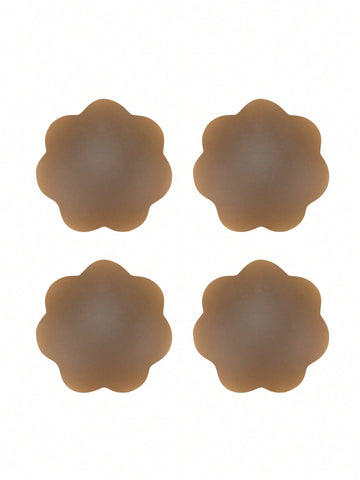 2pairs Solid Silicone Nipple Cover With Anti-Convex Point And Flower Shape Design