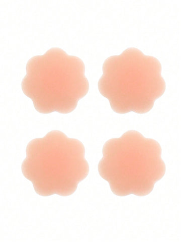 1pair Solid Silicone Flower Shaped Nipple Covers With Anti-Exposed Point Design