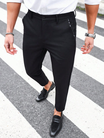 Men's Solid Color Slim Fit Suit Pants