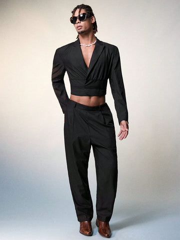 Men's Solid Color Woven Casual Suit