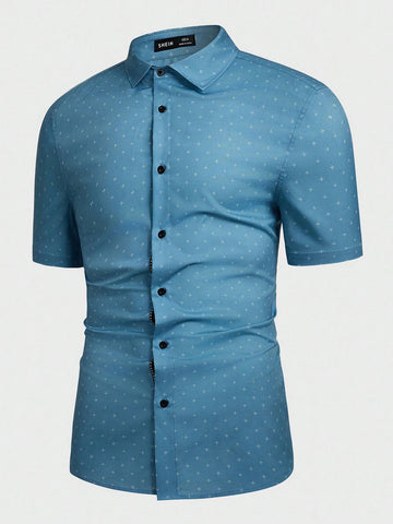 Men's All Over Printed Weave Short Sleeve Shirt