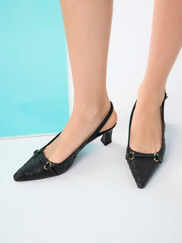 Women's High Heeled Pumps, Pointed Toe And Thin Heel, Simple And Suitable For Work And Daily Wear