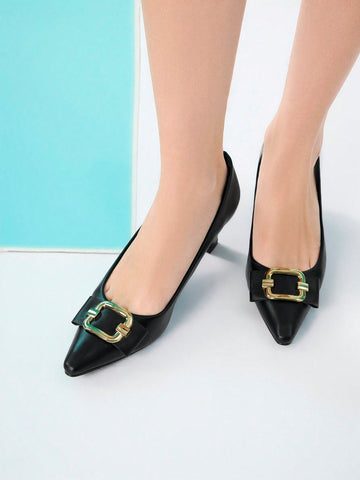 Women's High Heels Pointed-Toe Single Shoes With Thin Heels, Simple & Suitable For Daily Commute