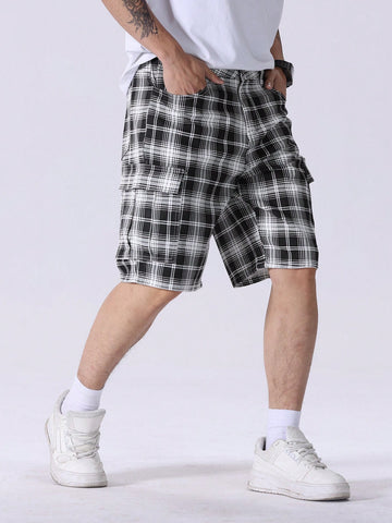 Men's Checked Workwear Denim Shorts