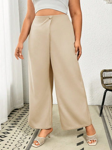 Plus Size Women's New Summer Clothing For Casual Commuting
Apricot Khaki Dress Pants Baggy Pants