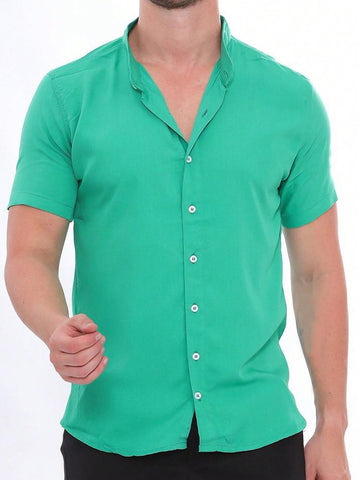 Men's Solid Short Sleeve Shirt