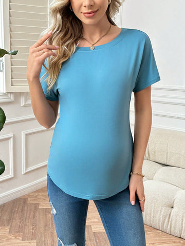 Solid Color Maternity T-Shirt