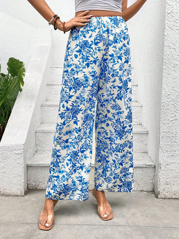 Women's Floral Printed Vacation Style Straight Leg Pants