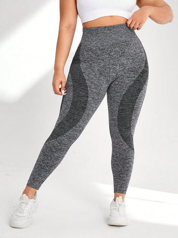 Plus Size High Waisted Compression Tights For Sports