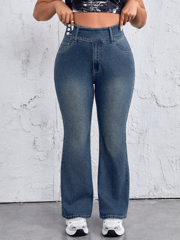Plus Size Flare Jeans, Suitable For Spring And Summer
