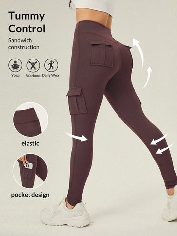 Sports Yoga Basic Pockets,Overalls With  LEGGING