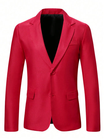 Men's Notched Lapel Single Breasted Blazer
