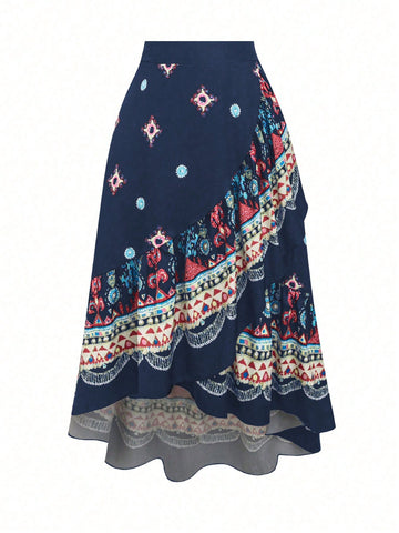 Plus Size Women's Fashionable Printed Skirt