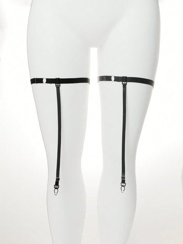 Women's Lingerie Accessories Set Including 4pcs Garter Belts And 2pcs Thigh Bands