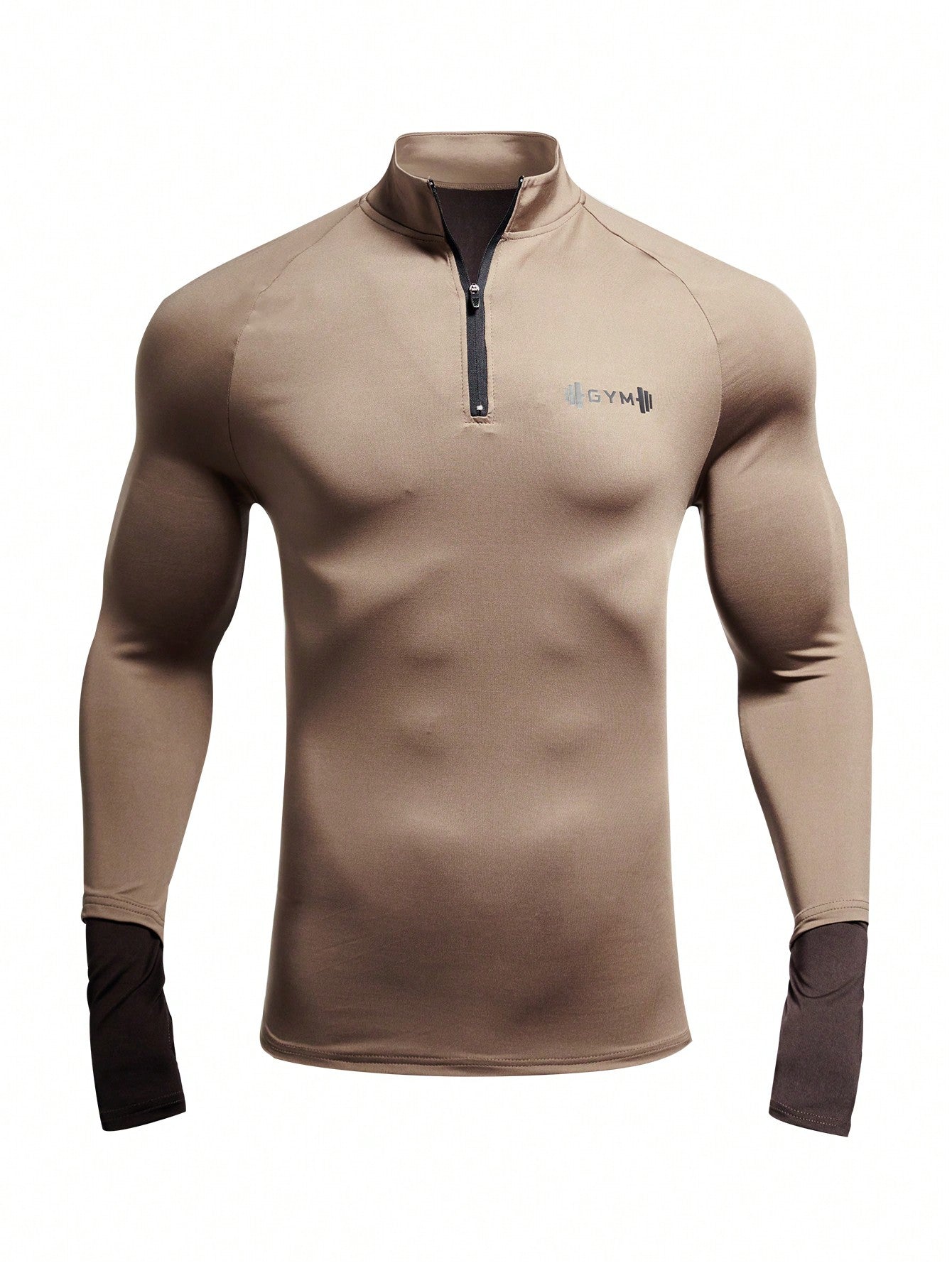 Men's Stand Collar Zip-Up Sports Jacket Workout Tops