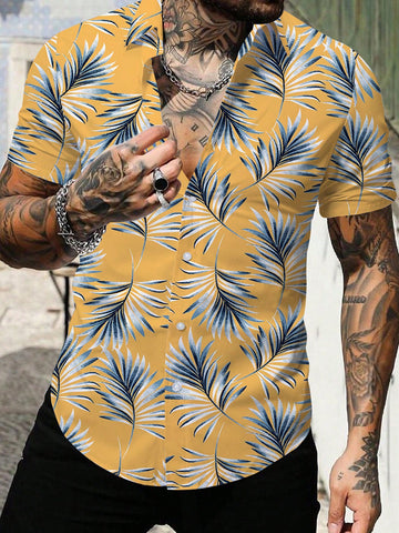 Men's Tropical Printed Short Sleeve Shirt