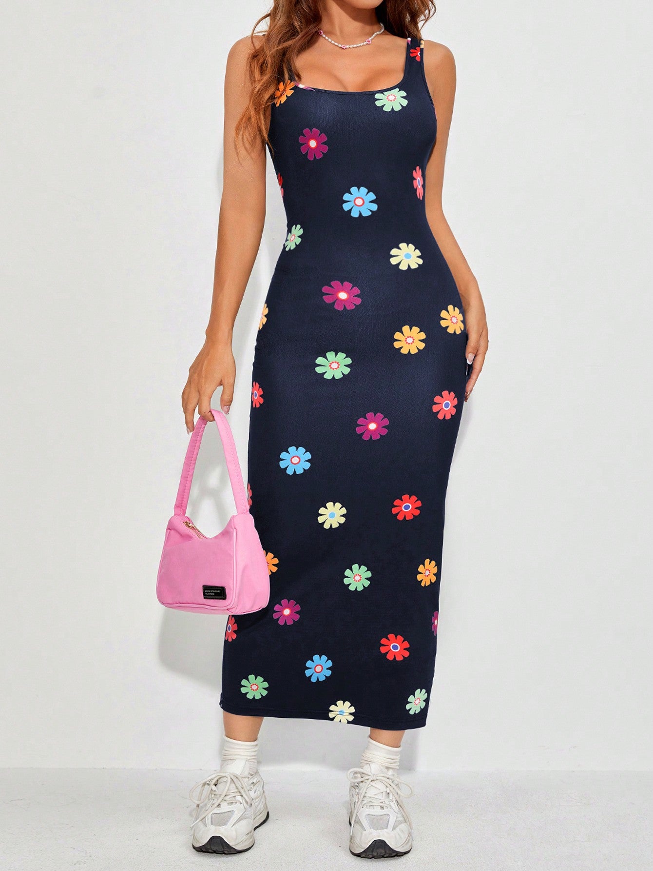 Women's Summer Vacation Style Flower Print Spaghetti Strap Dress