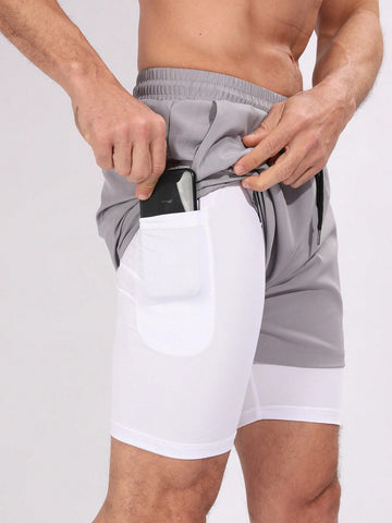 Men's Summer Fashionable Sports Shorts For Fitness, Grey Shorts