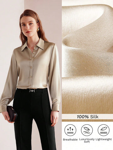 SILK SOLID COLOR BLOUSE
