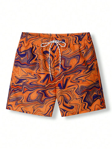 Men's Marble Printed Beach Shorts