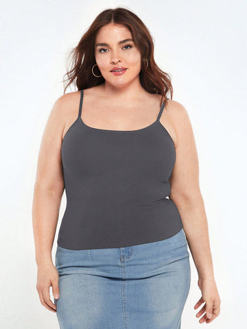 Plus Size Summer Solid Color Slim Fit Camisole