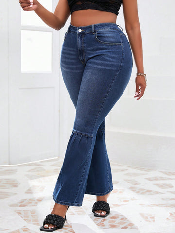 Plus Size Stretch Bell-Bottom Jeans