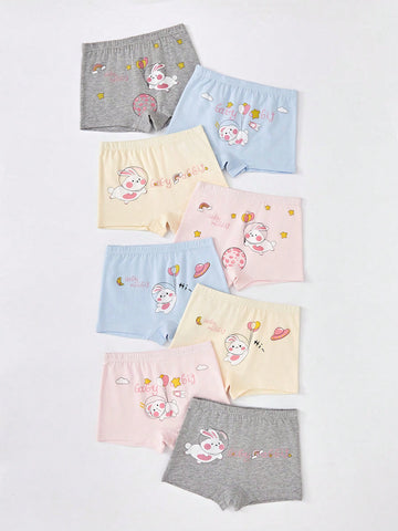 8pcs Young Girl Cute Bunny Printed Triangle Underwear