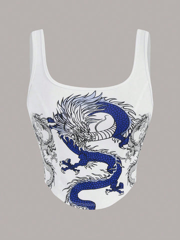 Women's Summer Dragon Printed Tank Top