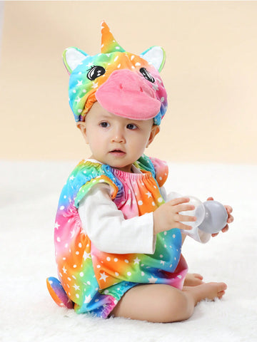 Cute Colorful Unicorn Pretend Play Costume Set For Baby Girl