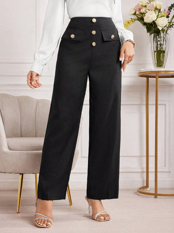 Women Solid Color Simple Daily Long Pants