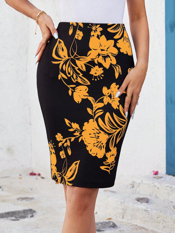 Women's Flower Printed Fashion Party Skirt, Perfect For Gathering
