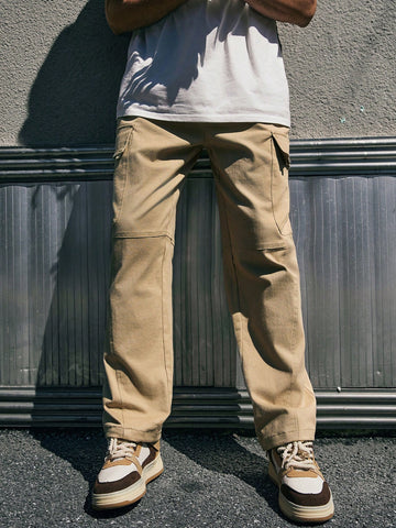 Men's Solid Color Cargo Trousers