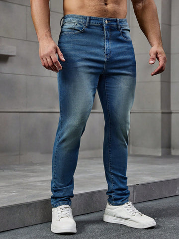 Men Straight-Leg Jeans With Pockets For Daily Casual Wear