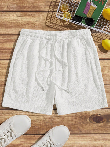Men Fashion Solid Color Knitted Casual Shorts
