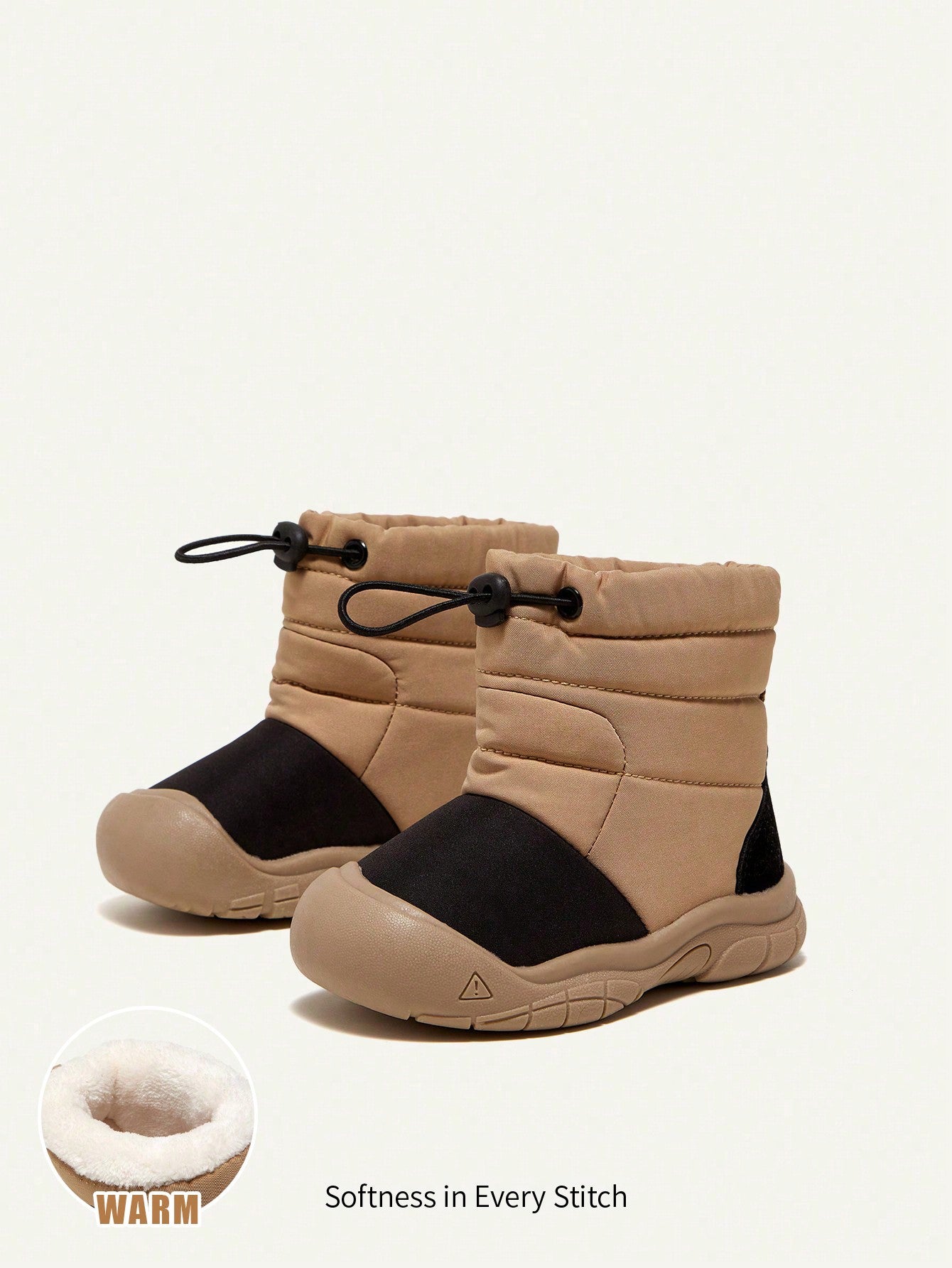 Boys' Khaki Fashionable Design Comfortable And Warm Snow Boots