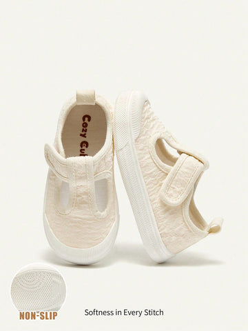 Girls' Beige Fashionable Sporty Design Comfortable Breathable Sneakers
