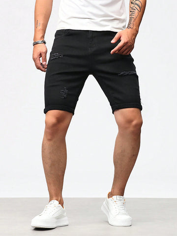 Men Simple Casual Denim Shorts