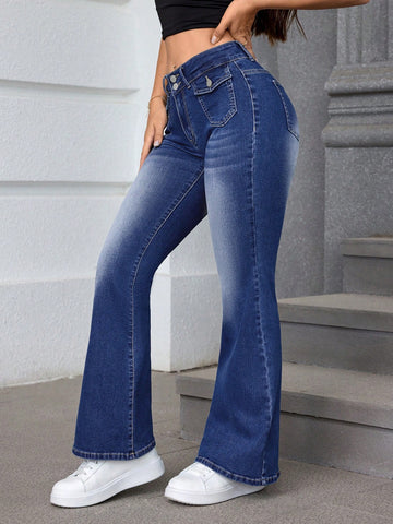 Women Solid Color Simple Style Daily Jeans