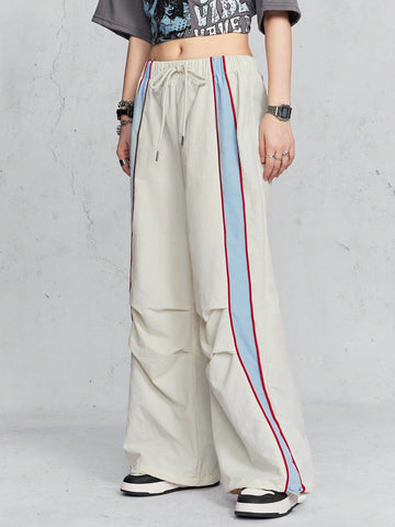 Neutral Style Fashion Streetwear Color Block Windbreaker And Pants