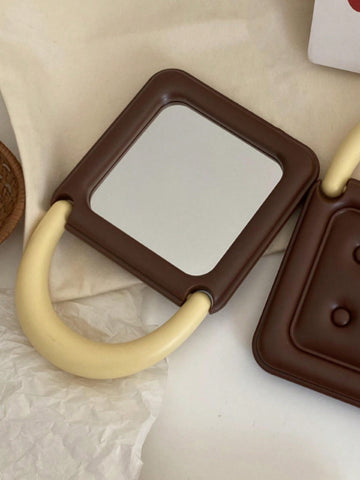 1pc Vintage American Chocolate Biscuit Folding Mirror