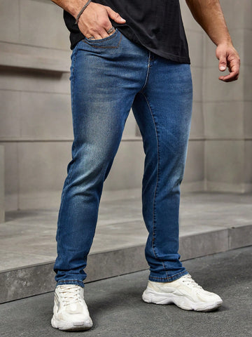Men\ Washed Casual Tapered Jeans