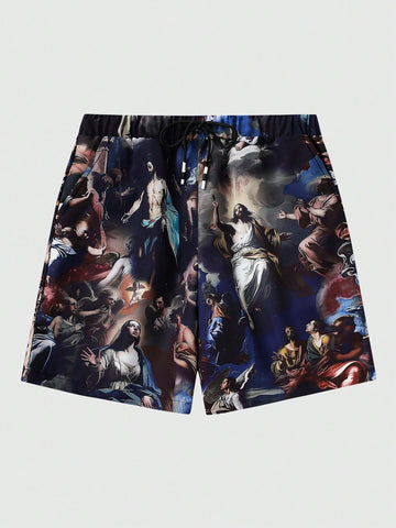 Men Printed Woven Shorts Suitable For Spring And Summer Daily Wear