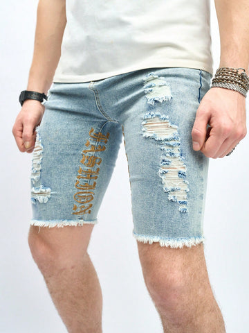 Men Fashionable Ripped & Frayed Leisure Jeans