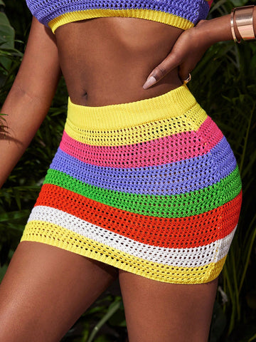 Knitted Colorful Skirt For Summer Holiday