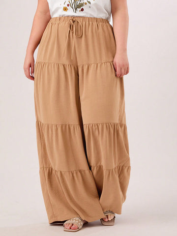 Plus Fashionable Wide Leg Beach Pants For Summer Vacation