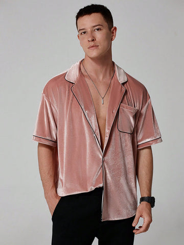 Men\ Simple And Versatile Casual Short-Sleeved Shirt For Daily Wear