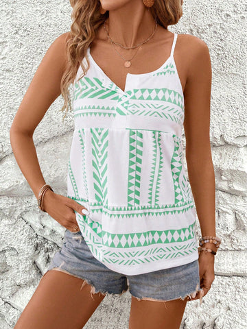 Ladies' Casual Geometric Print Camisole Tank Top For Summer