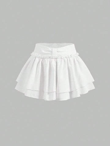 Women Cute White Mini Skirt Shorts High Waist Performance Costume Bottoming Shorts